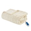 Sapphtopaz 50"x70" Oversized Heated Blanket, Faux Fur Throw Blanket for Couch– Ultra Soft Carved Serengeti Fur with 3 Heat Settings, Fleece Blanket - 2 of 3