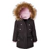 Sportoli Girls Fleece Lined Heavy Winter Anorak Jacket Coat Faux Fur Trim Zip-Off Hood - 3 of 4