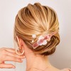 Unique Bargains Women's Metal Long Duckbill Hair Clips Pink Deep Coffee 5.31" 2 Pcs - 2 of 4