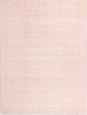 Handmade Ivory and Pink Wool Rectangular Area Rug