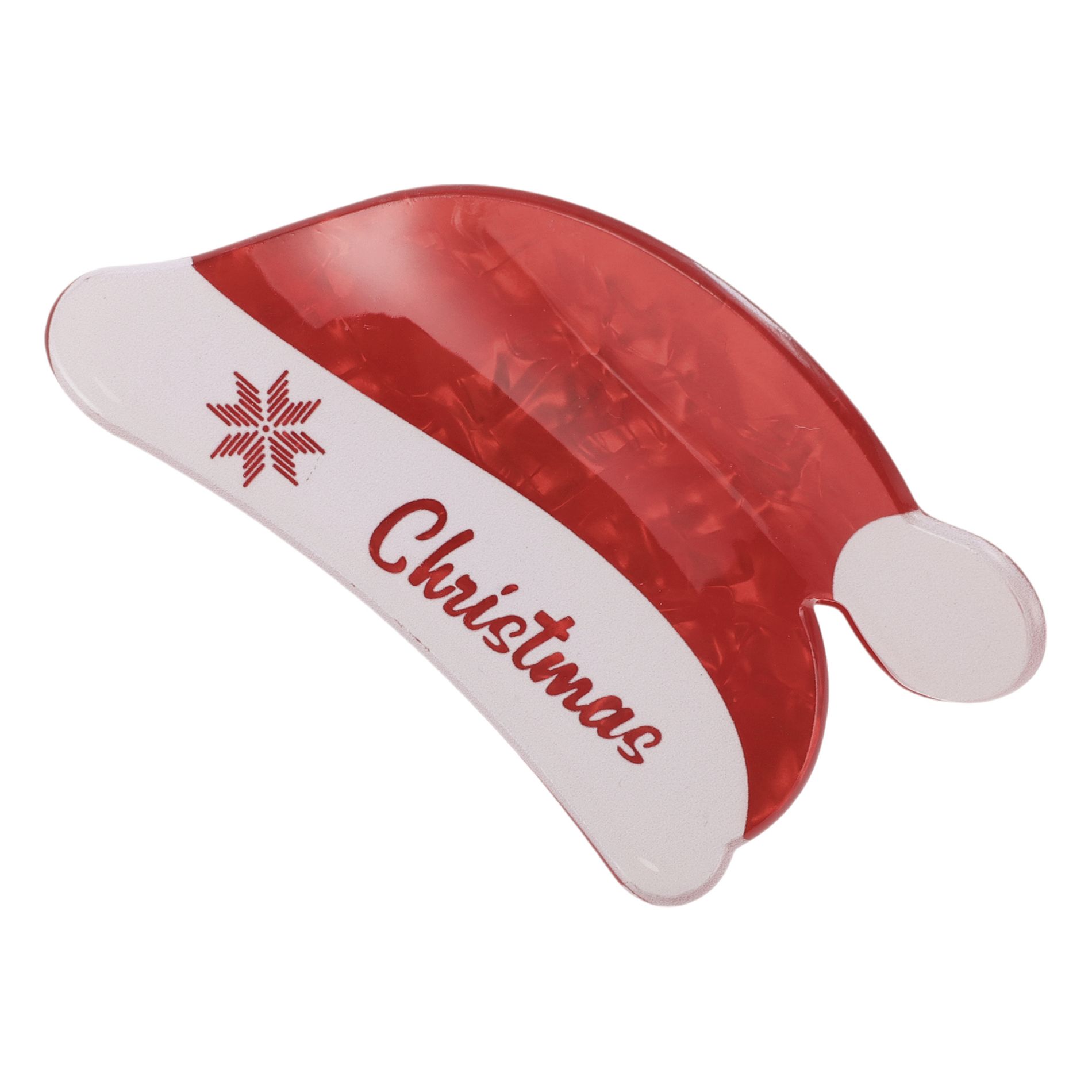 Unique Bargains Christmas Hair Clips Hat for Christmas 3.35"x1.57"x1.97" Red White 1 Pc