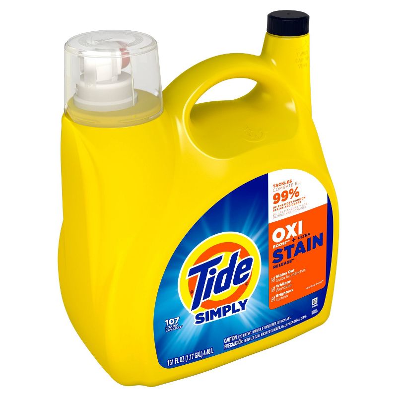 Tide Simply Oxi Liquid Laundry Detergent - 151 fl oz, 3 of 5