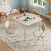 Acekool 3/5 Piece Folding Kids Table and 2 Chairs Set, Activity Table with PU Seats, No Assembly, Playroom, Daycare - 2 of 4