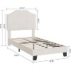 TackView Twin Bed Frames,Twin Bed Frame with Upholstered Headboard, Bed Frame Twin Corduroy Mattress Foundation - 2 of 4