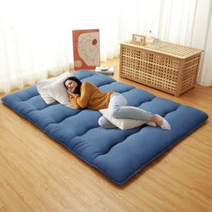 Solid Floor Futon Mattress, 3-Inch Roll-Up Japanese Futon Mattress Floor Sleeping Mat for Adults, Dorm, Apartment, Bedroom, Living Room - 1 of 4