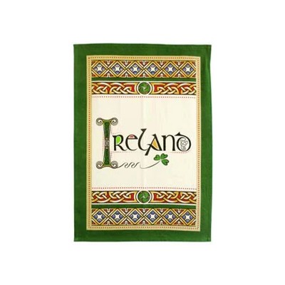 Slickblue Ireland Pot Holder & Tea Towel Set – Celtic Knot Shamrock Design, 100% Cotton Kitchen Decor