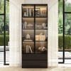 Famapy 74.8" Large Combo Storage Pantry Spacious With Light Modular Display Cabinet Black - 4 of 4