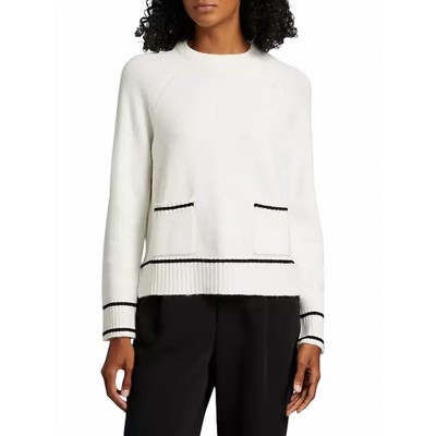 Women's Contrast-Trim Crewneck Sweater - DESIGN HISTORY