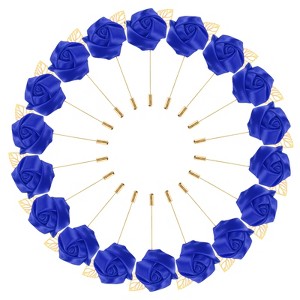 Unique Bargains Wedding Golden Leaf Rose Flower Lapel Pins for Men Suits 18 Pcs - 1 of 4