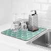 LunaLulinlk Dish Drying Mat for Kitchen Absorbent Microfiber 16"x18" Green Geometric - 3 of 4