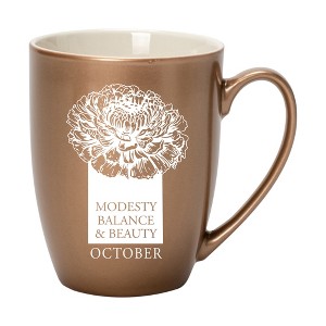 Elanze Designs Modesty Balance And Beauty Bronze 10 ounce New Bone China Coffee Cup Mug - 1 of 4