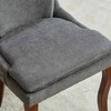 Modern Dining Chairs Set of 2,Double-layer Cushioned Chenille fabric Upholstered Accent Side Leisure Chairs with Mid Back and Curved Solid Wood Legs - 4 of 4