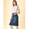 INSPIRE CHIC Women's Casual High Waist Back Slit Short Denim Skirts - 4 of 4