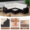6-Piece PE Rattan Wicker Patio Furniture Set with Sectional Sofa, Coffee Table, and Thickened Cushions - 2 of 4