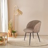 CENGHU Dining Chairs Set of 2, Upholstered Teddy Faux Fur Accent Chairs with Adjust Legs, for Dining Room, Living Room, Light Brown - 4 of 4