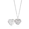 Ross-Simons Sterling Silver Heart Locket Pendant Necklace With Diamond Accents - 3 of 4
