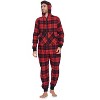 Ashford & Brooks Mens Flannel Hooded One Piece Pajama Union Jumpsuit - 2 of 4