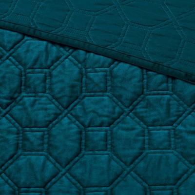 Ivory King Reversible Velvet Quilt Set with Shams