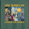 Women's - Disney - One Wish Can Change The World Lightweight French Terry Wide Neck Long Sleeve Shirt - 2 of 4