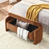 CAVINAS Storage Bench for Bedroom,Oval Chenille Fabric Storage Ottoman Bench with Large Storage Space for Living Room,Bedroom - 4 of 4
