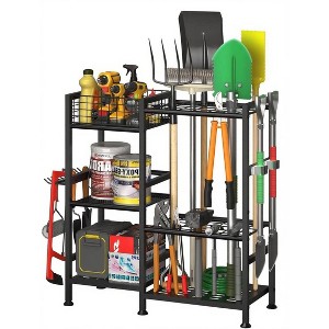 31 in Garden Tool Organizer, 2 Tier Yard Tool Storage Rack,Steel Yard Tool Racks To Store Long Handled Tools,Garage Tool Stand,Tool Holder - 1 of 2