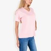 Anna-Kaci Women's Ribbed Knit Top with V-Neck, Short Sleeves, Front Pocket, Loose Fit Casual Blouse - 2 of 4