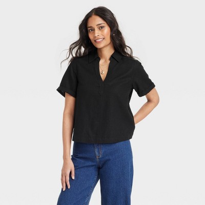 Women's Short Sleeve Popover Blouse - Universal Thread™