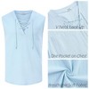 Men's Cotton Linen Tank Top Shirts Casual Sleeveless Lace Up Beach Hippie Tops Bohemian Renaissance Pirate Tunic - 4 of 4