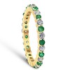 Pompeii3 1 cttw Emerald & Diamond Wedding Eternity Stackable Ring 10k Yellow Gold - 2 of 4