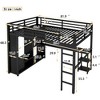 NicBex Full/Queen/Twin XL Metal High Loft Bed with Wardrobe,Desk,Safety Guardrail&Shelves,Versatile Gaming Loft for Kids,Teens&Gamers,500lbs Max,Black - 3 of 4