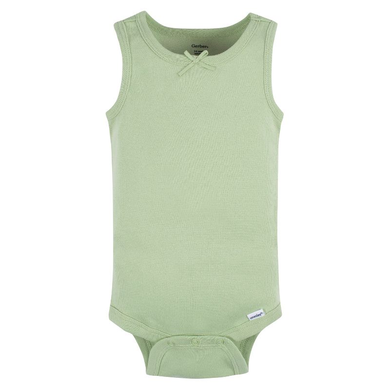 Gerber Baby Girls' Sleeveless Onesies® Bodysuits, 5-Pack, 5 of 7