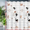 1pc Waterproof Cute Cat Pattern Shower Curtain - Easy Install with Hooks, Durable & Decorative for Any Bathroom - 4 of 4
