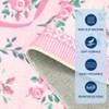 Floral Rugs for Living Room Bedroom Washable Bow Pattern Area Rug Non Slip Low Pile Indoor Home Decor Carpet - 4 of 4