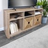 Storied Home Radius 3 Square Cube Storage Compartments TV Stand for TVs up to 50" Coastal Oak: Open Shelving, Particle Board Construction - 2 of 4