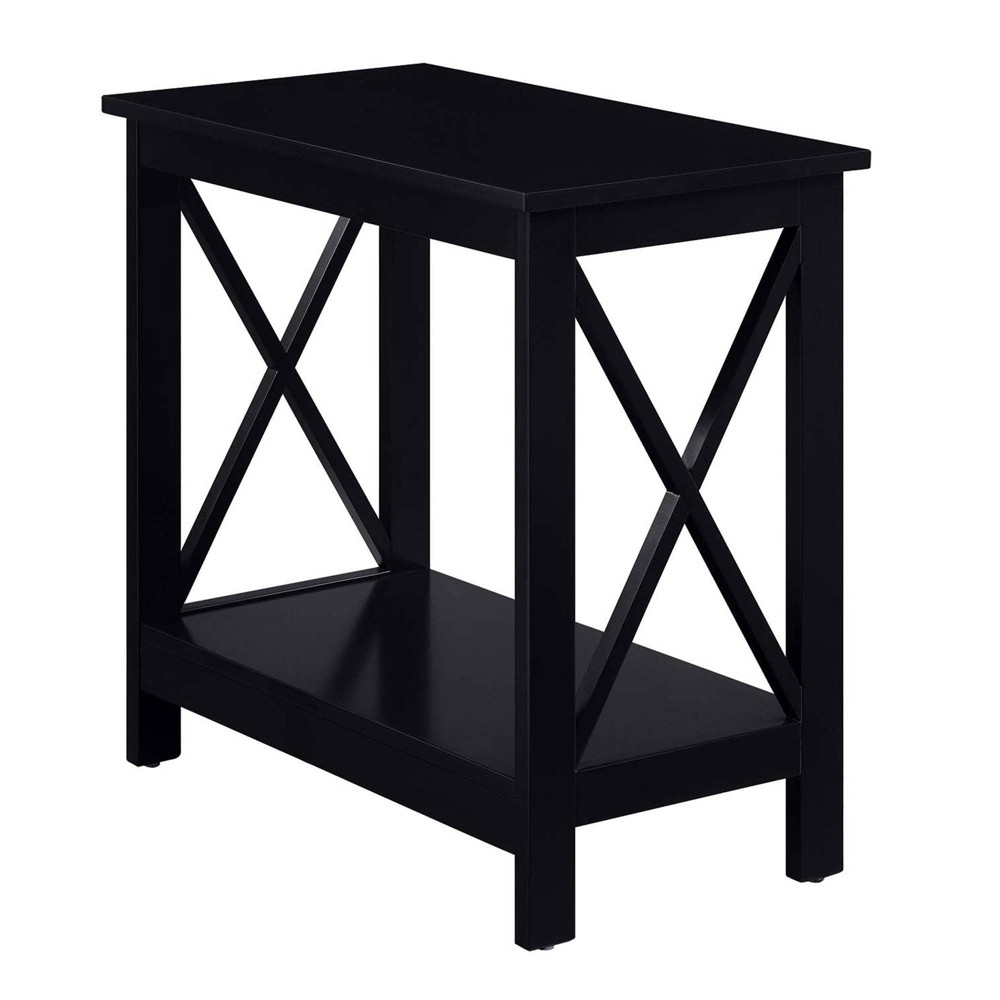 Photos - Coffee Table Oxford Chairside End Table with Shelf Black - Breighton Home