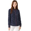 Allegra K Women's Printed Long Sleeve Piped Button Down Office Shirt - 3 of 4