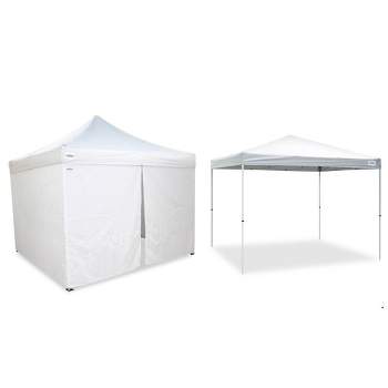 Caravan Canopy V-Series 10 x 10 Feet 2 Straight Leg Sidewall Kit & Sports V-Series 2 10 x 10 Feet Straight Pop-Up Leg Tent for Recreational Use