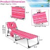 Gymax 1PCS/2PCS Outdoor Beach Lounge Chair Folding Chaise Lounge 5-Level Backrest Blue & Green/Blue/Turquoise/Gray/Black/Beige/Pink/Hot Pink - 4 of 4