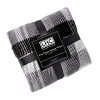 Blanket Throw - Oversized Plush Woven Polyester Faux Shearling Fleece Plaid Throw - Breathable by Hastings Home (Phantom) - 2 of 4