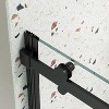 Glass shower door, sliding door, with 5/16" tempered glass and Matted Black finish - 3 of 4