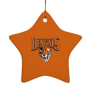 Buffalo State College Bengals Primary Logo StarShaped Porcelain Holiday Christmas Tree Ornament  3.1" - 1 of 4