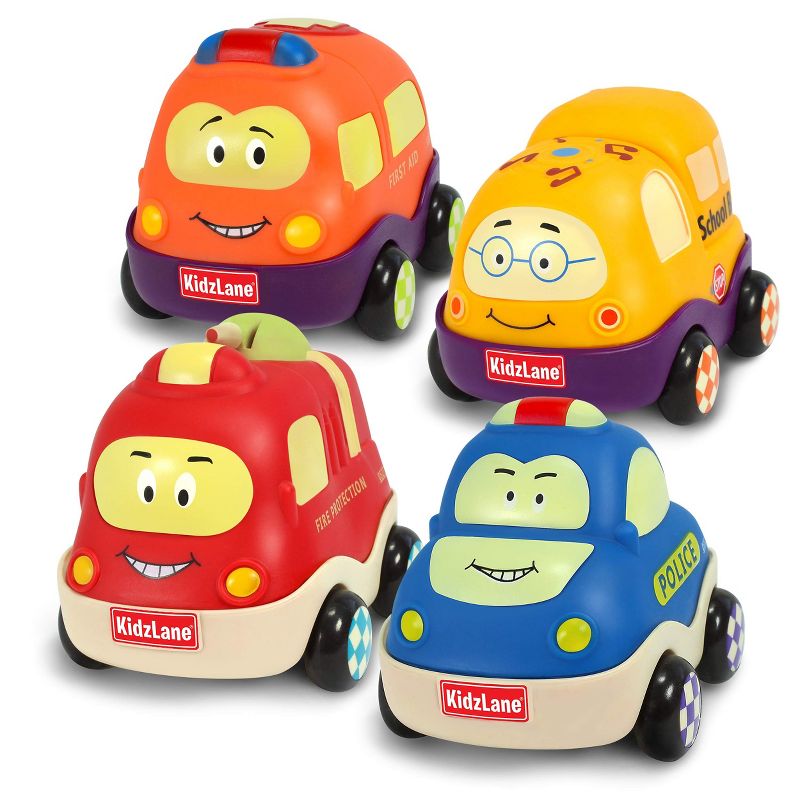 Kidzlane Pull Back Cars for Toddlers - Multicolored - Set of 4, 1 of 4