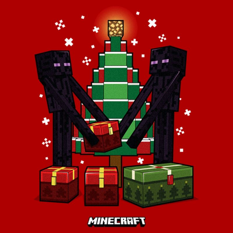 Men's Minecraft Christmas Tree Endermans T-Shirt, 2 of 6