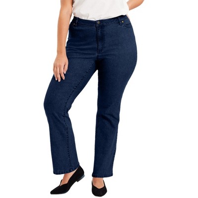 June + Vie By Roaman's Women's Plus Size Curvie Fit Bootcut Jeans, 16 W ...
