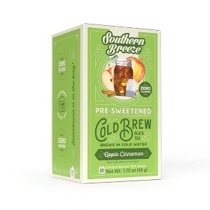 Southern Breeze Cold Brew Sweet Tea Apple Cinnamon Iced Tea with Black Tea and Zero Carbs Zero Sugar, 20 Individually Wrapped Tea Bags - 1 of 4