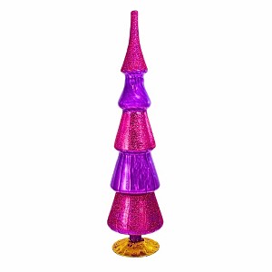 Cody Foster 17.0 Inch Single Purple Glass Hued Tree Versatile Holiday Decoration Tree Sculptures - 1 of 4