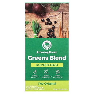 Amazing Grass Greens Blend, SuperFood, The Original, 15 Individual Packets, 0.28 oz (8 g) Each