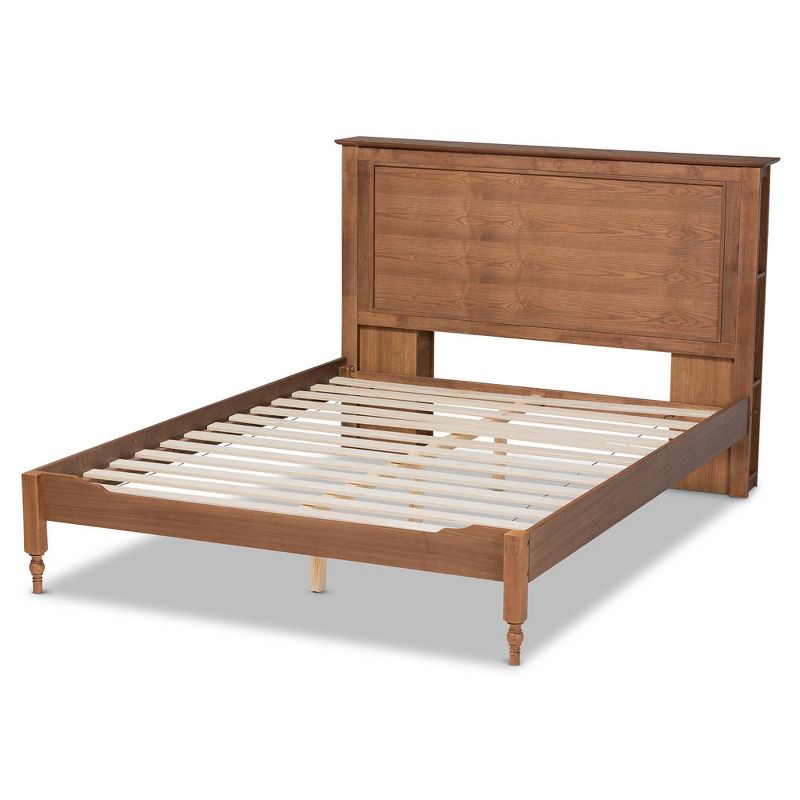 Danielle Wood Platform Storage Bed with Built-In Shelves Ash Walnut - Baxton Studio, 4 of 9