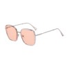 Anna-Kaci Minimalist Square Frame Sunglasses with Slim Metal Arms and Flat Top Bridge Design - 2 of 2