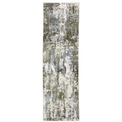 Oriental Weavers Caravan 2060F Green/ Blue Indoor Area Rug - 2'3" x 7'6"